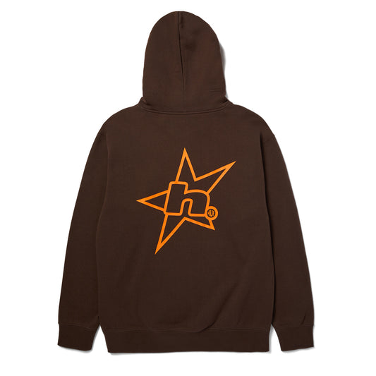 HUF H STAR LOGO HOODIE BROWN