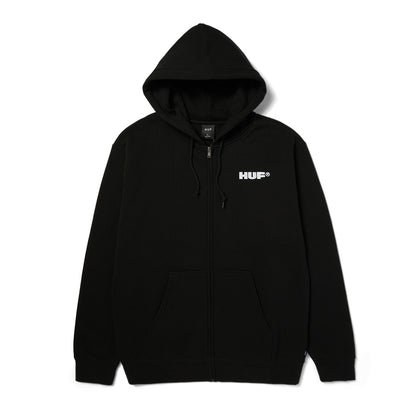 HUF ALL CAPS FZ HOODIE BLACK