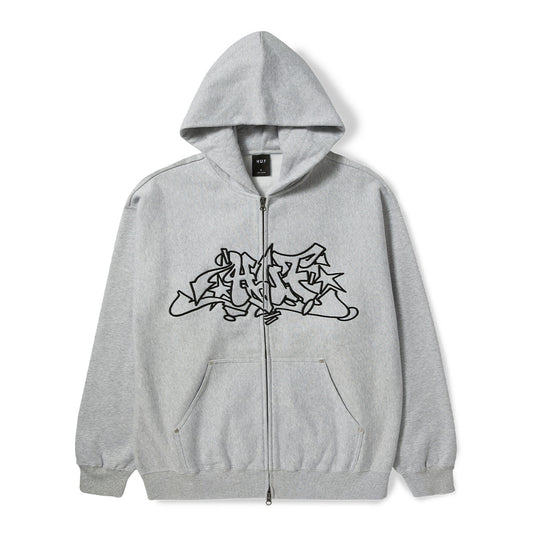 HUF OUTLINES HW FULL ZIP FLEECE GREY