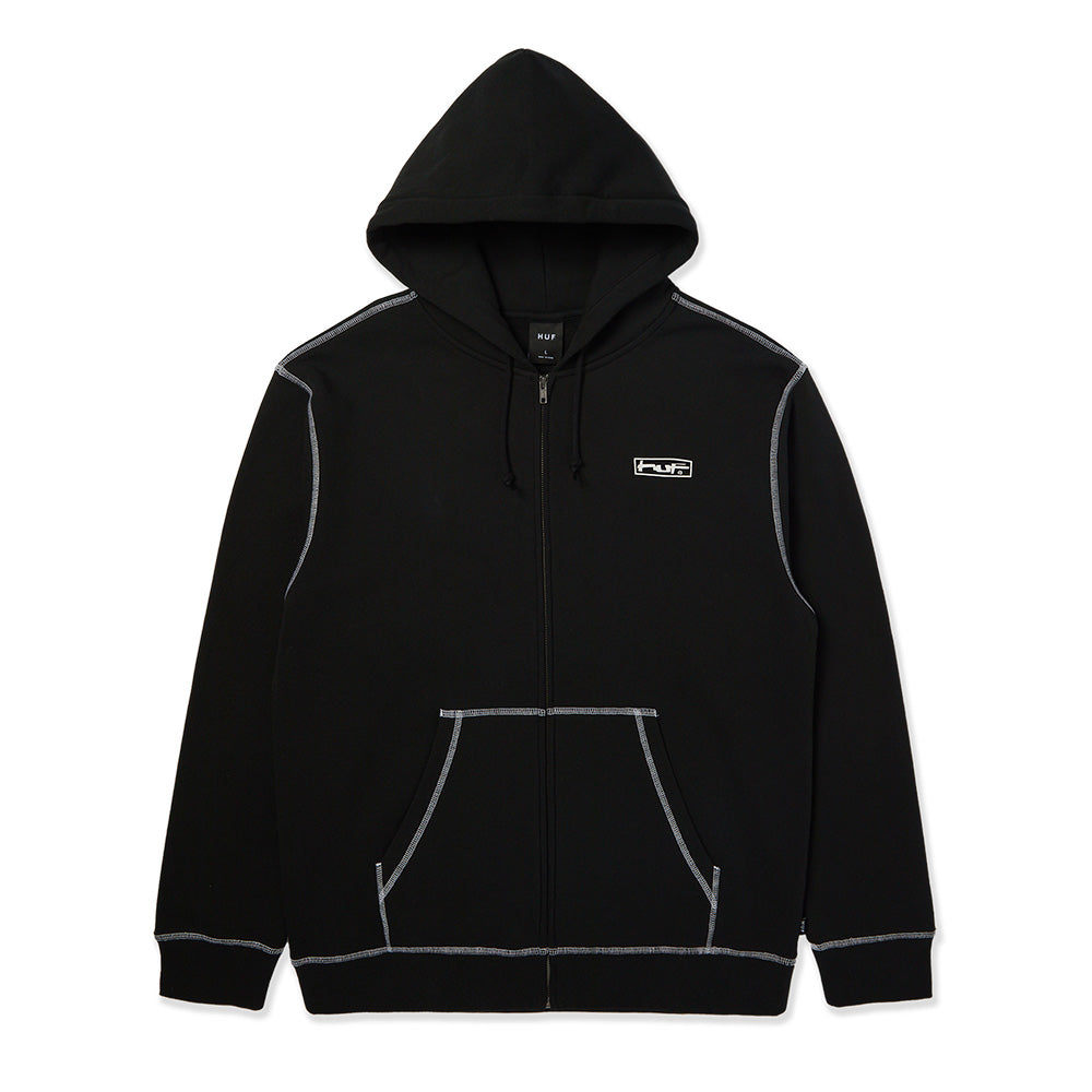 HUF STRETCH FZ HOODIE BLACK