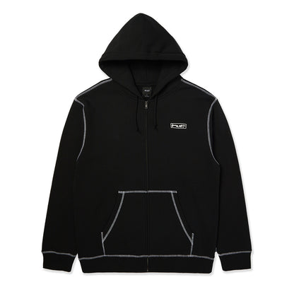 HUF STRETCH FZ HOODIE BLACK