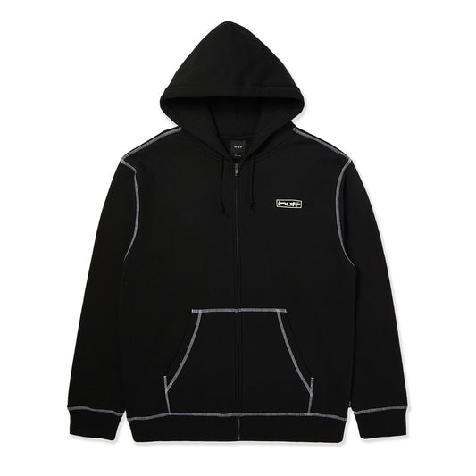 HUF STRETCH FZ HOODIE BLACK