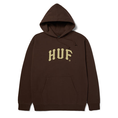 HUF ARCH HOODIE BROWN