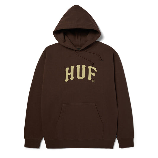 HUF ARCH HOODIE BROWN