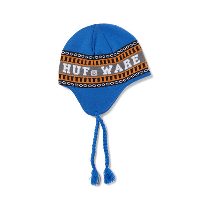 HUF X BRONZE FLAP BEANIE  BLUE