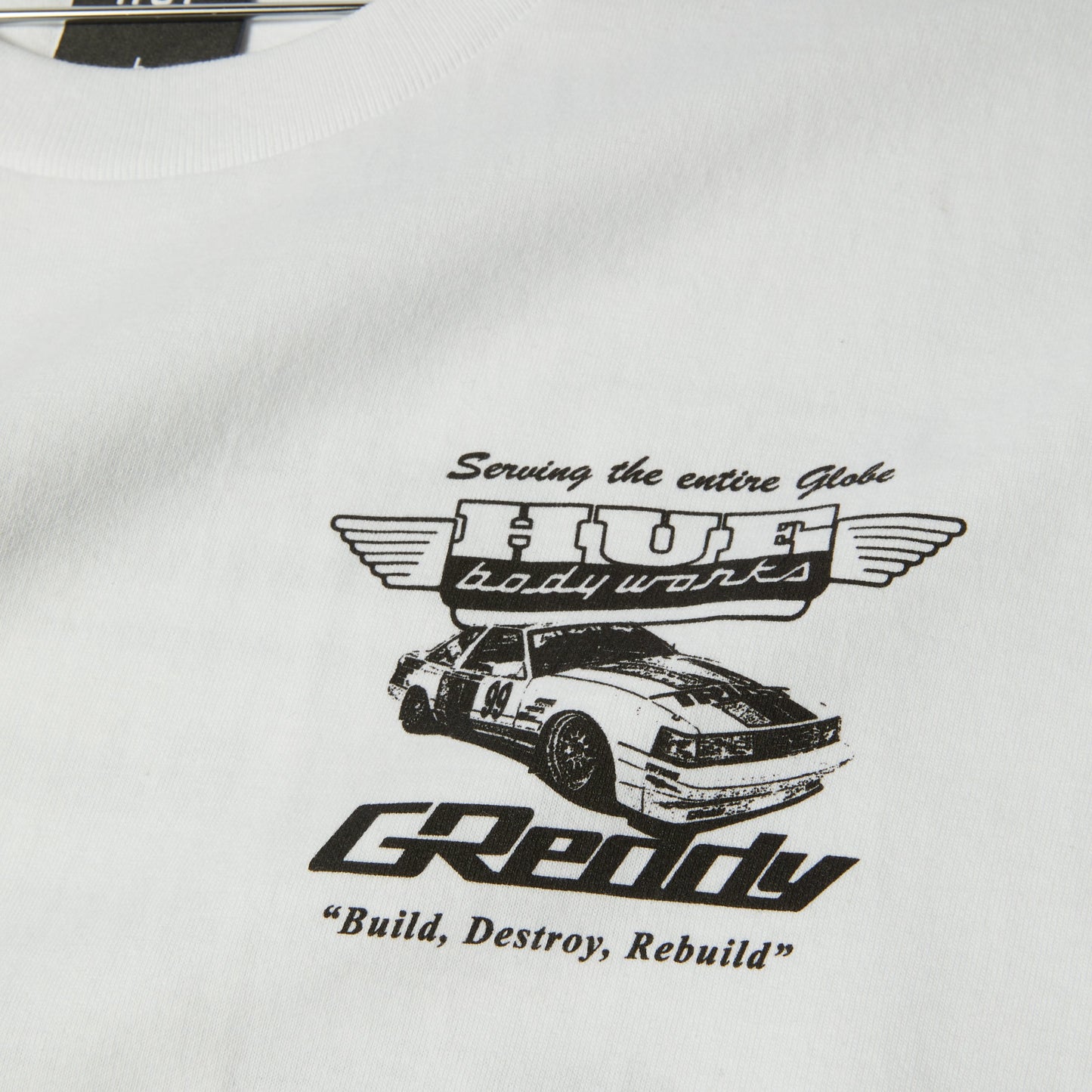 HUF X GREDDY BODY WORKS TEE WHITE