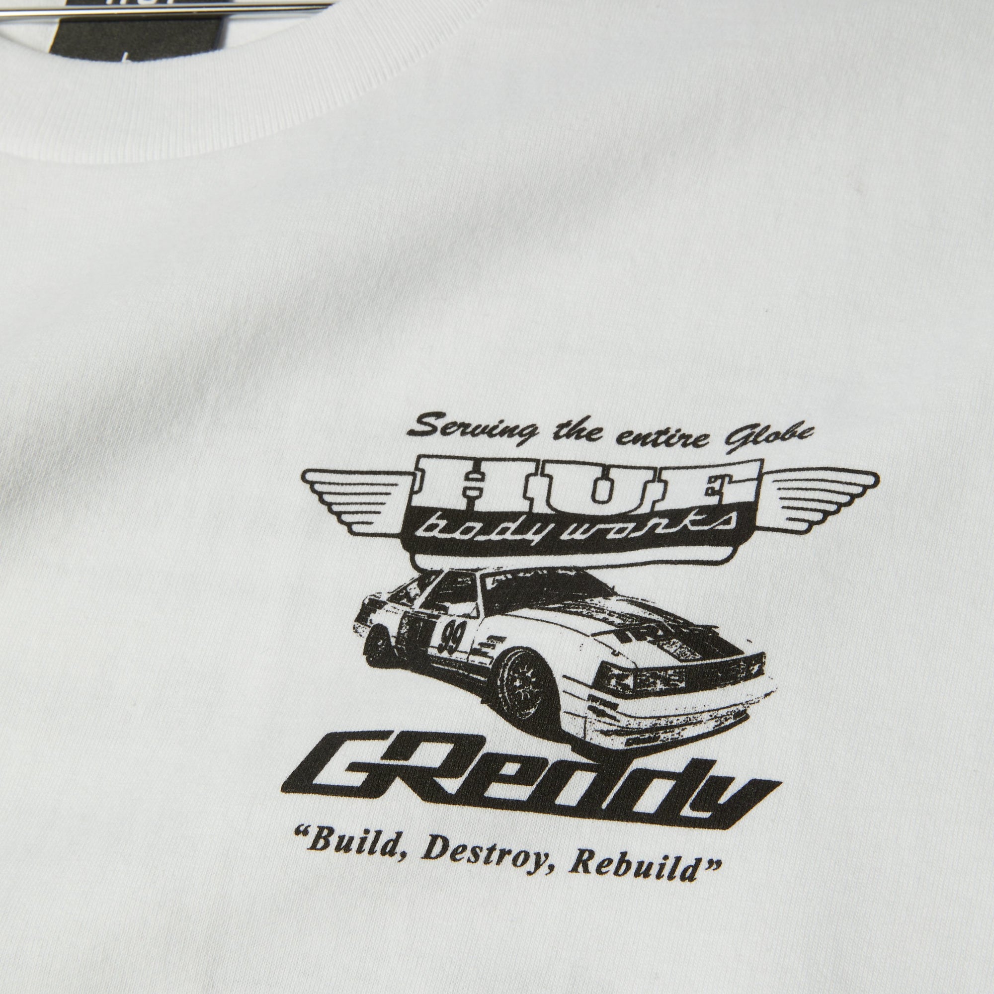 HUF X GREDDY BODY WORKS TEE WHITE