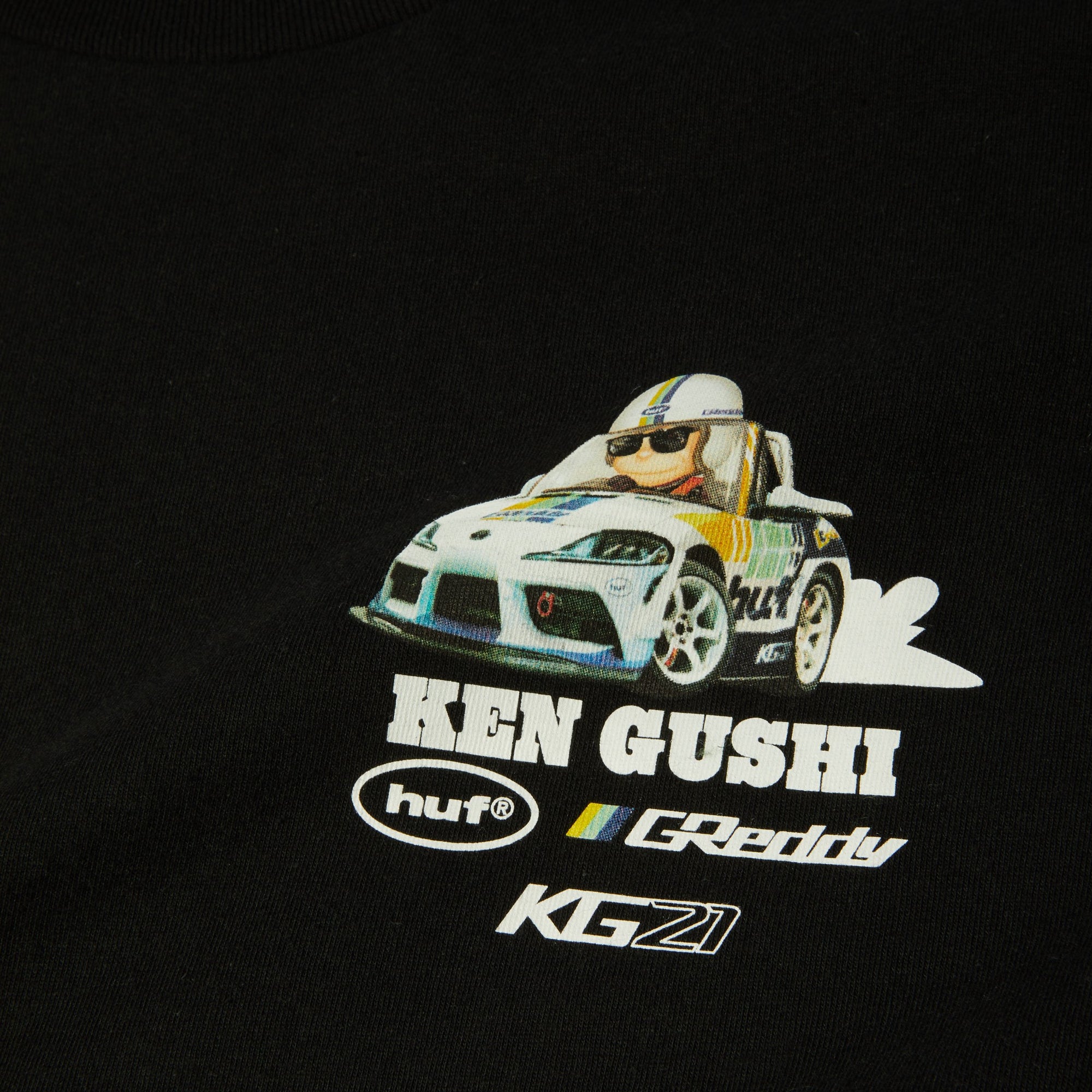 HUF X GREDDY GUSHI TEE BLACK