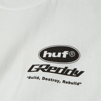 HUF X GREDDY PARTS TEE WHITE