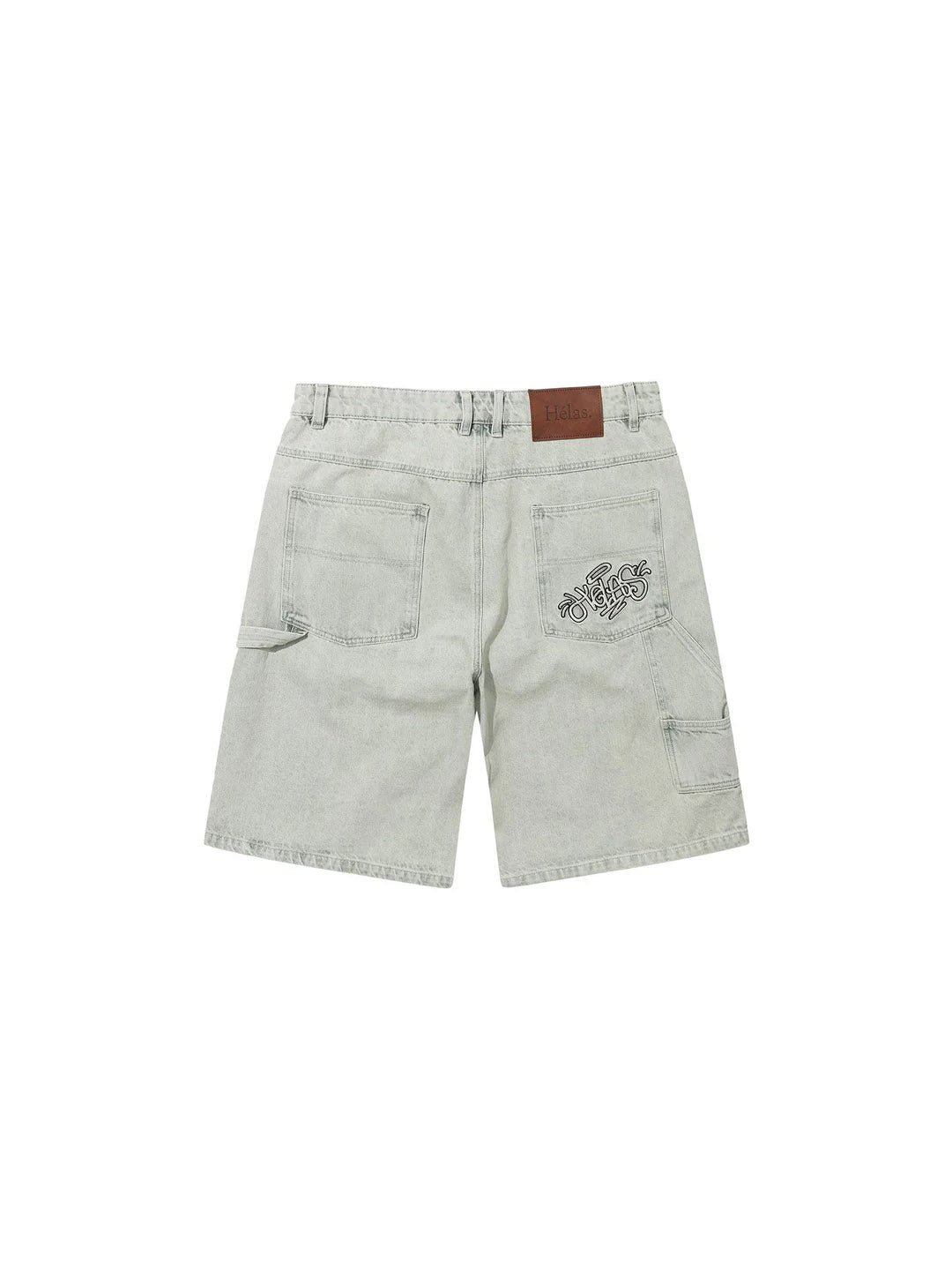 Double Knee Jeans Shorts Light Blue