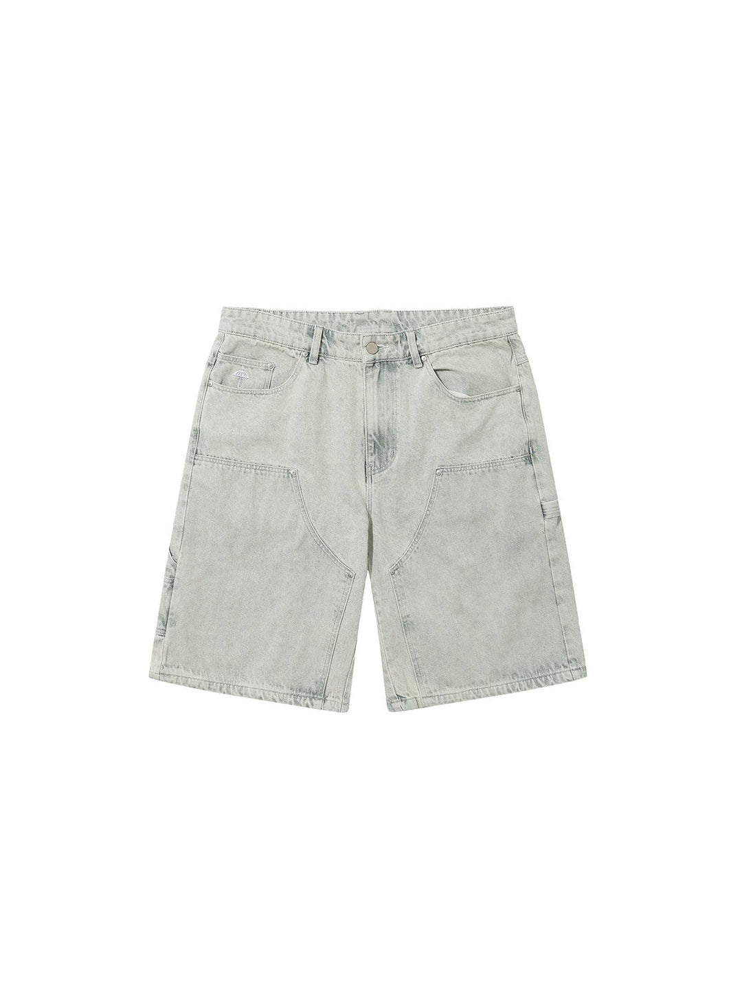 Double Knee Jeans Shorts Light Blue