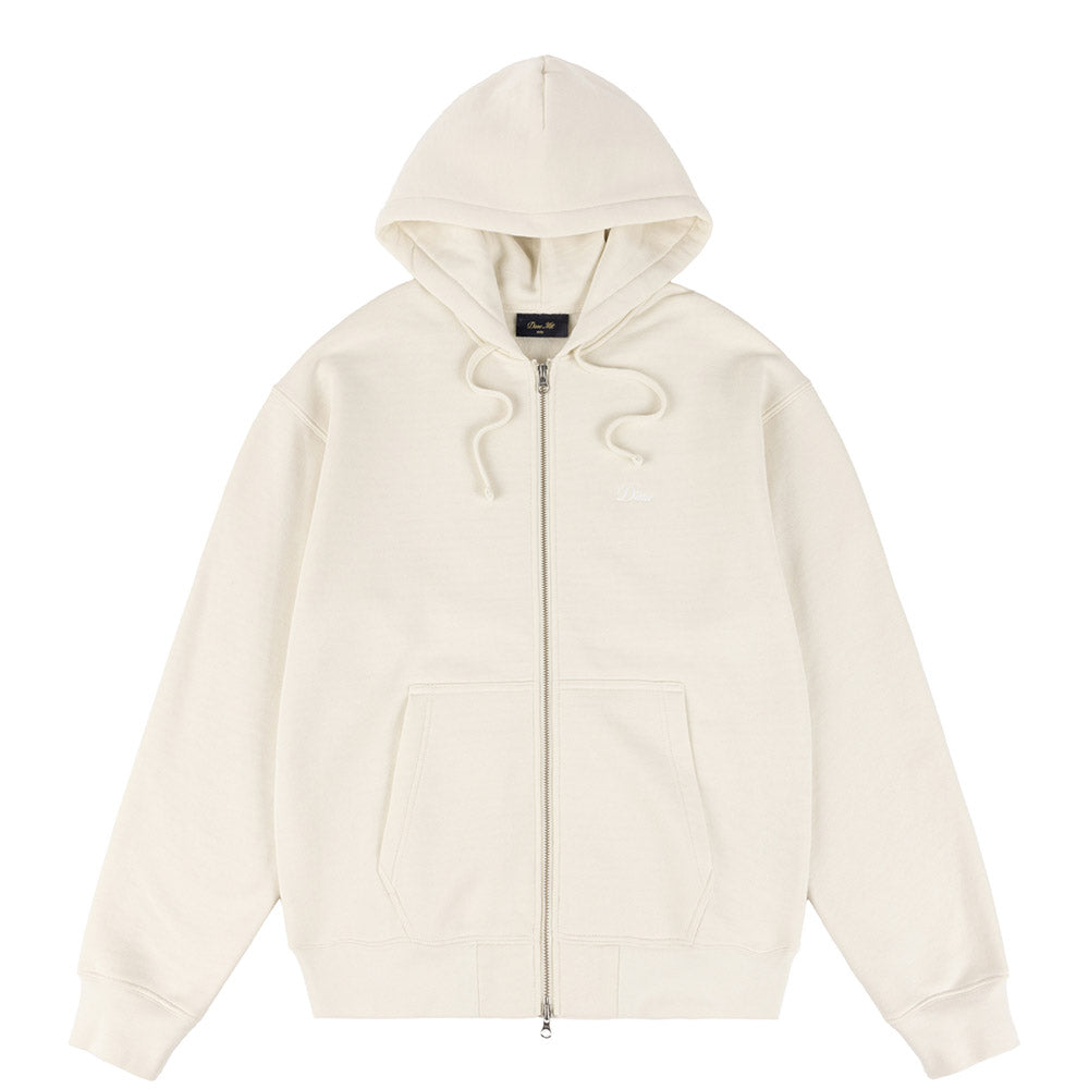 DIME CURSIVE ZIP HOODIE CREAM
