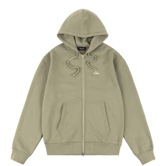 DIME CURSIVE ZIP HOODIE OLIVE