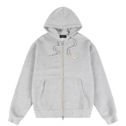 DIME FRIENDS ZIP HOODIE GREY