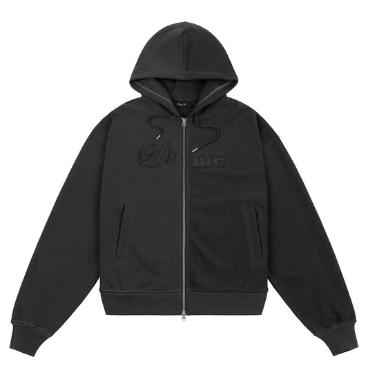 DIME REVERSE FRENCH TERRY ZIP  BLACK