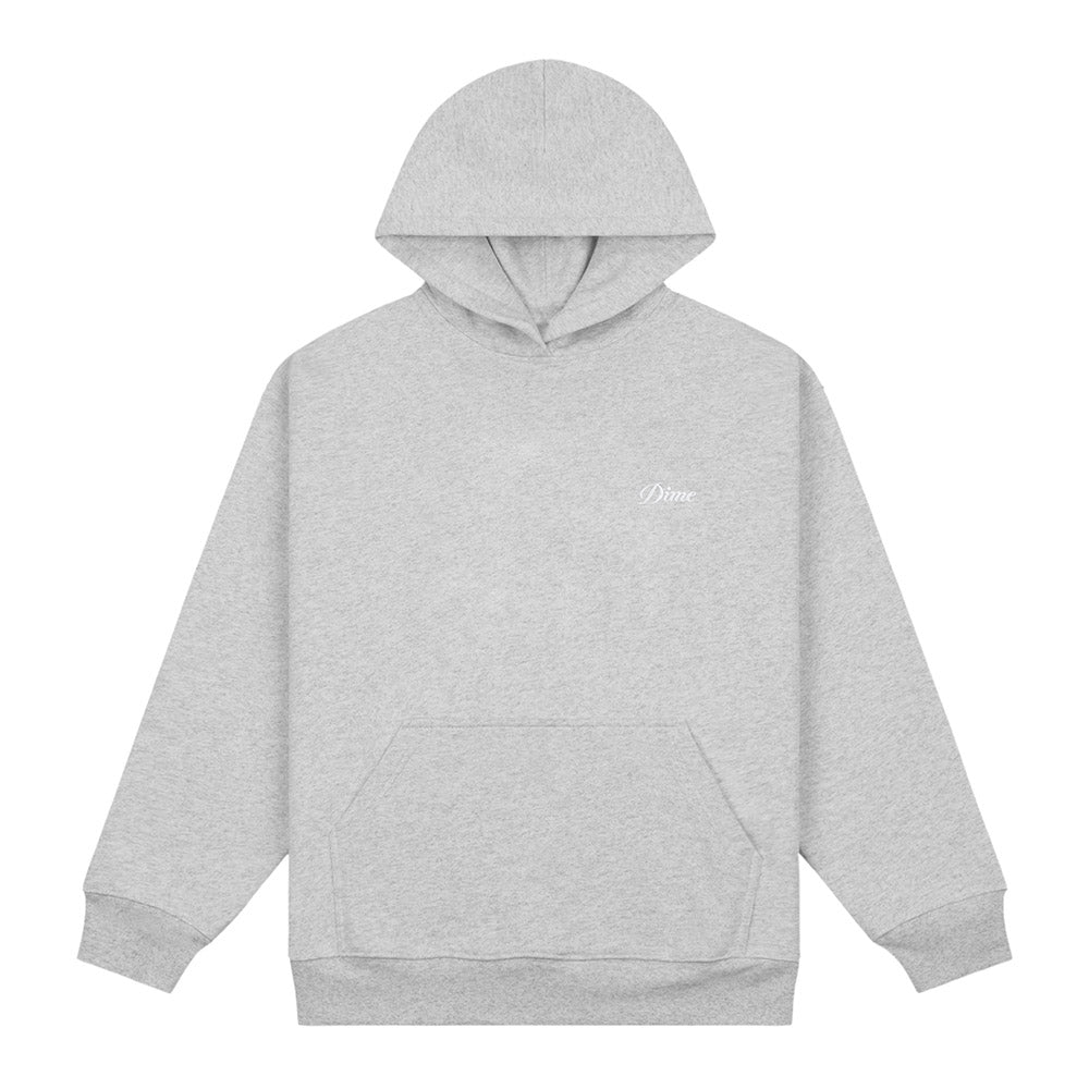 DIME CURSIVE SMALL LOGO HOODIE GREY