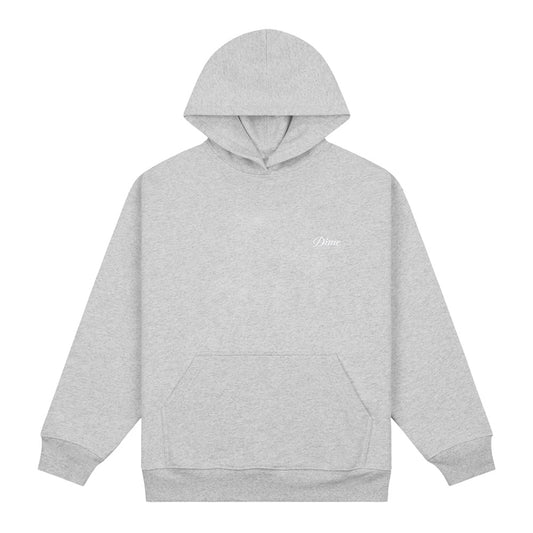 DIME CURSIVE SMALL LOGO HOODIE GREY