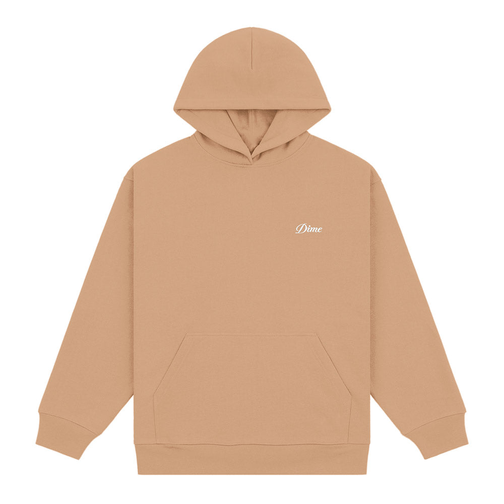 DIME CURSIVE SMALL LOGO HOODIE BROWN