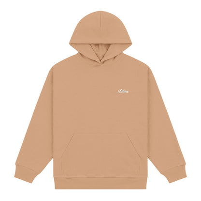 DIME CURSIVE SMALL LOGO HOODIE BROWN