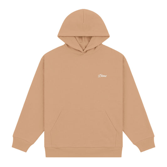 DIME CURSIVE SMALL LOGO HOODIE BROWN