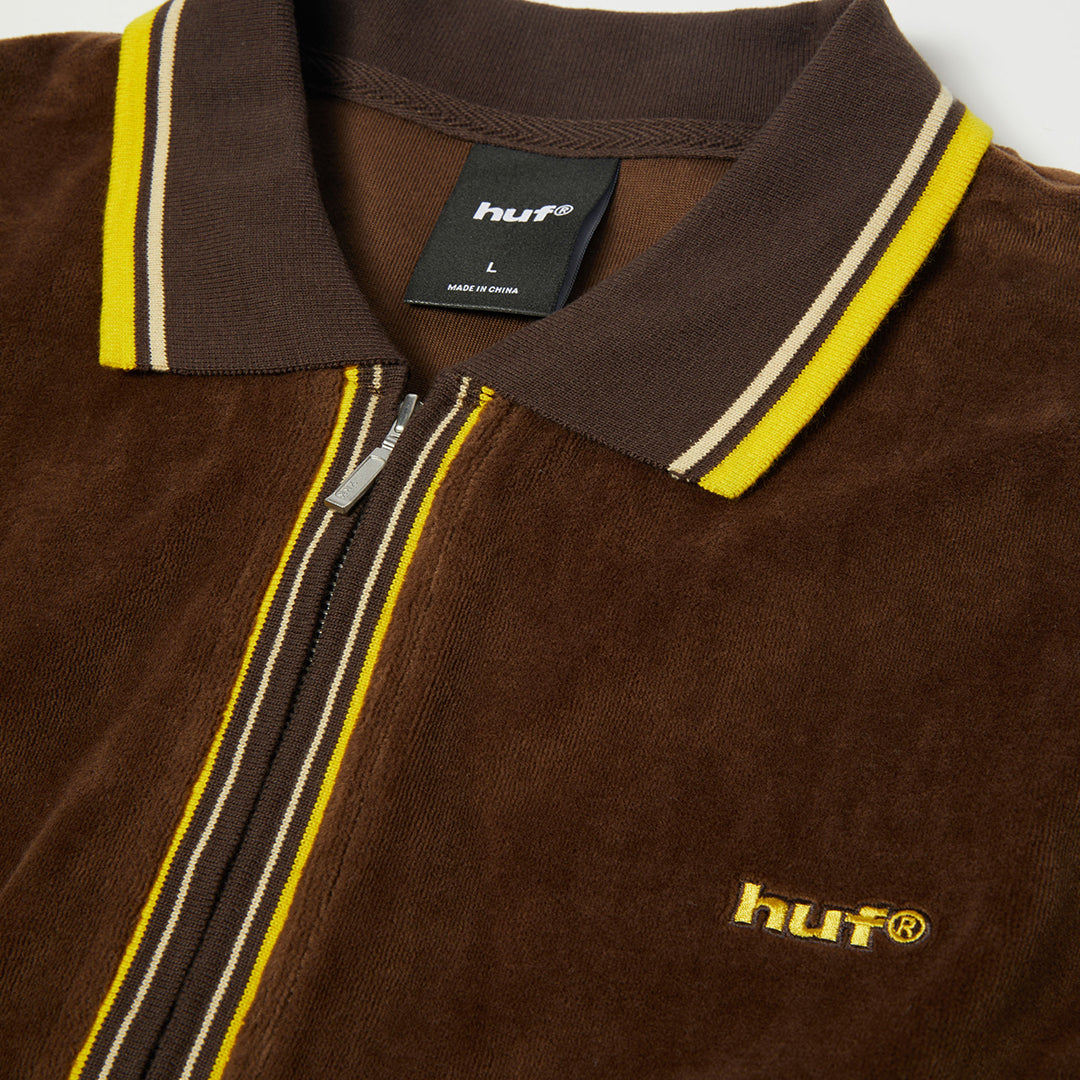 Parker Velour LS Polo Brown