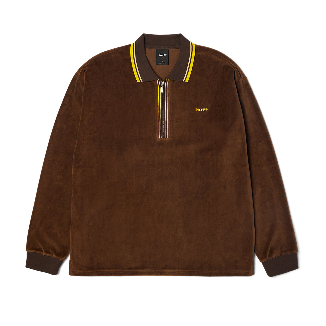 Parker Velour LS Polo Brown