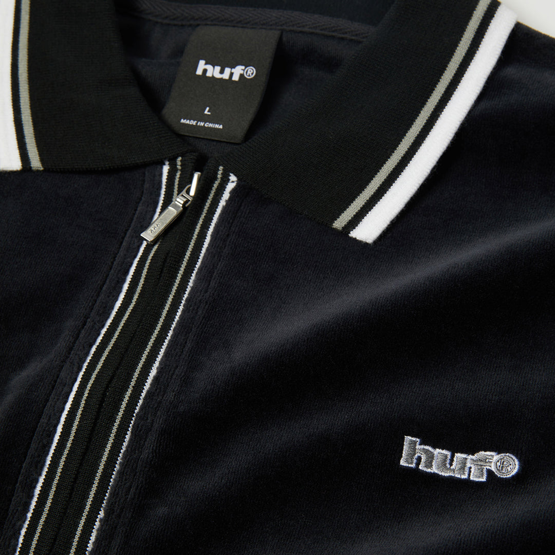 Parker Velour LS Polo Black