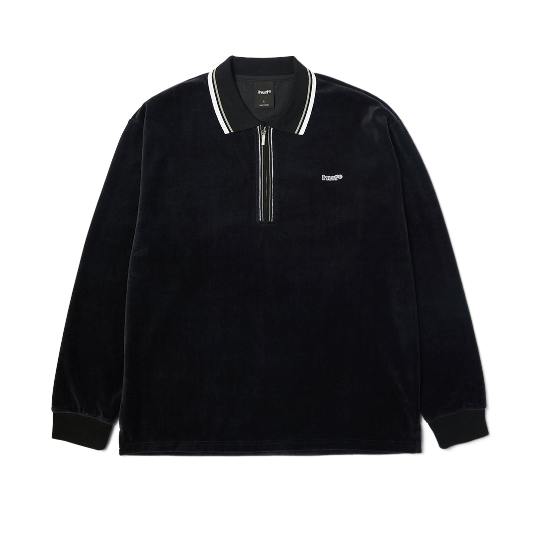 Parker Velour LS Polo Black