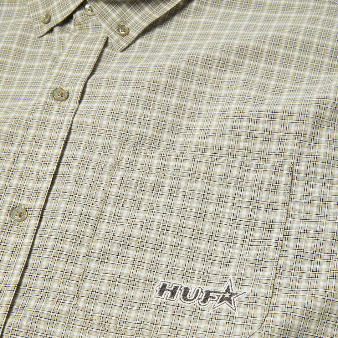Galaxy Plaid Woven Top Grey