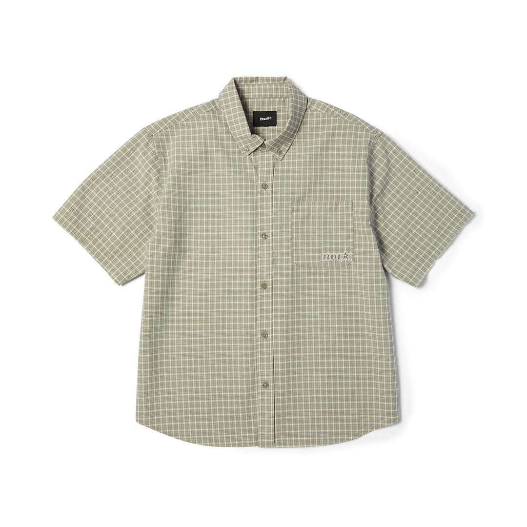 Galaxy Plaid Woven Top Grey