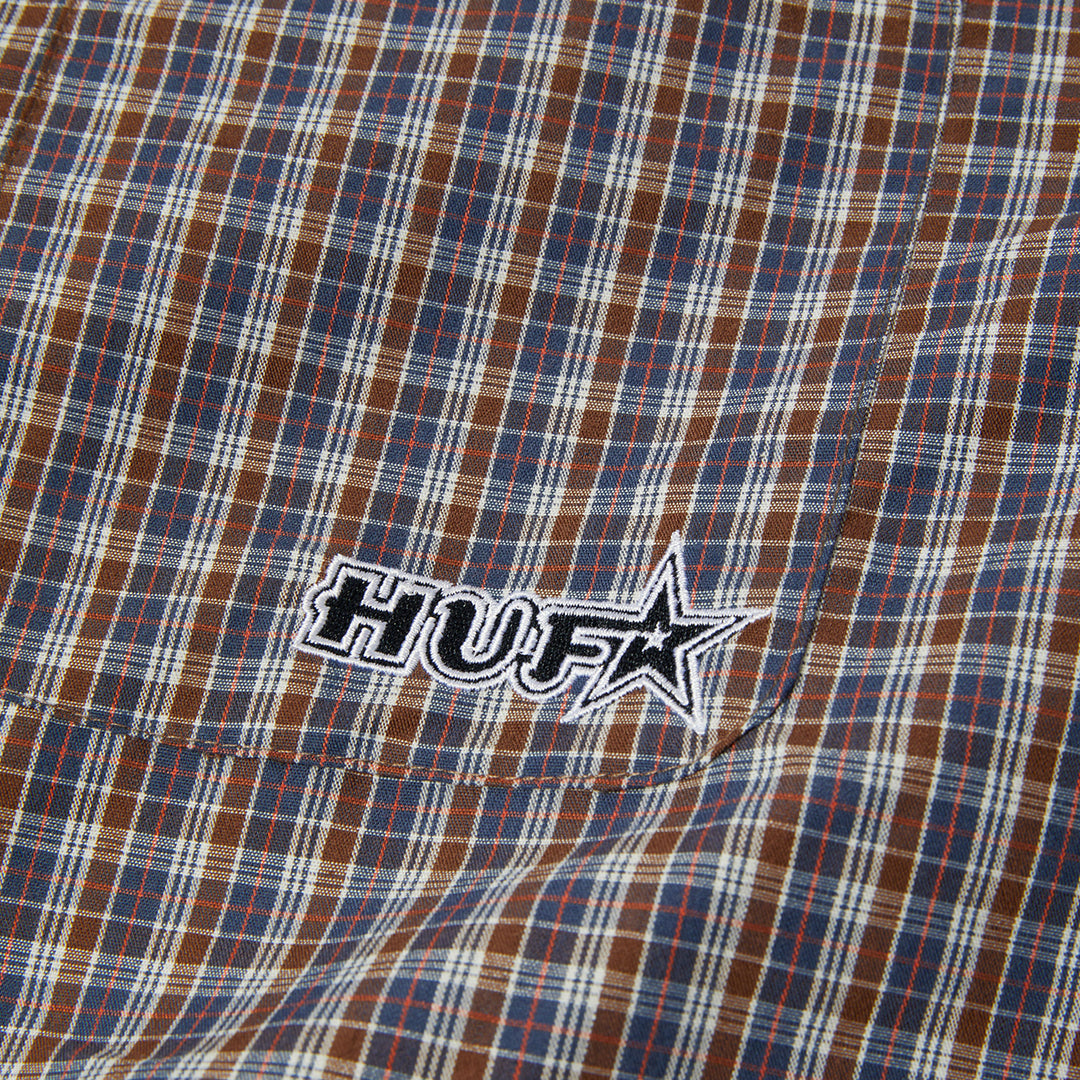 Galaxy Plaid Woven Top Brown