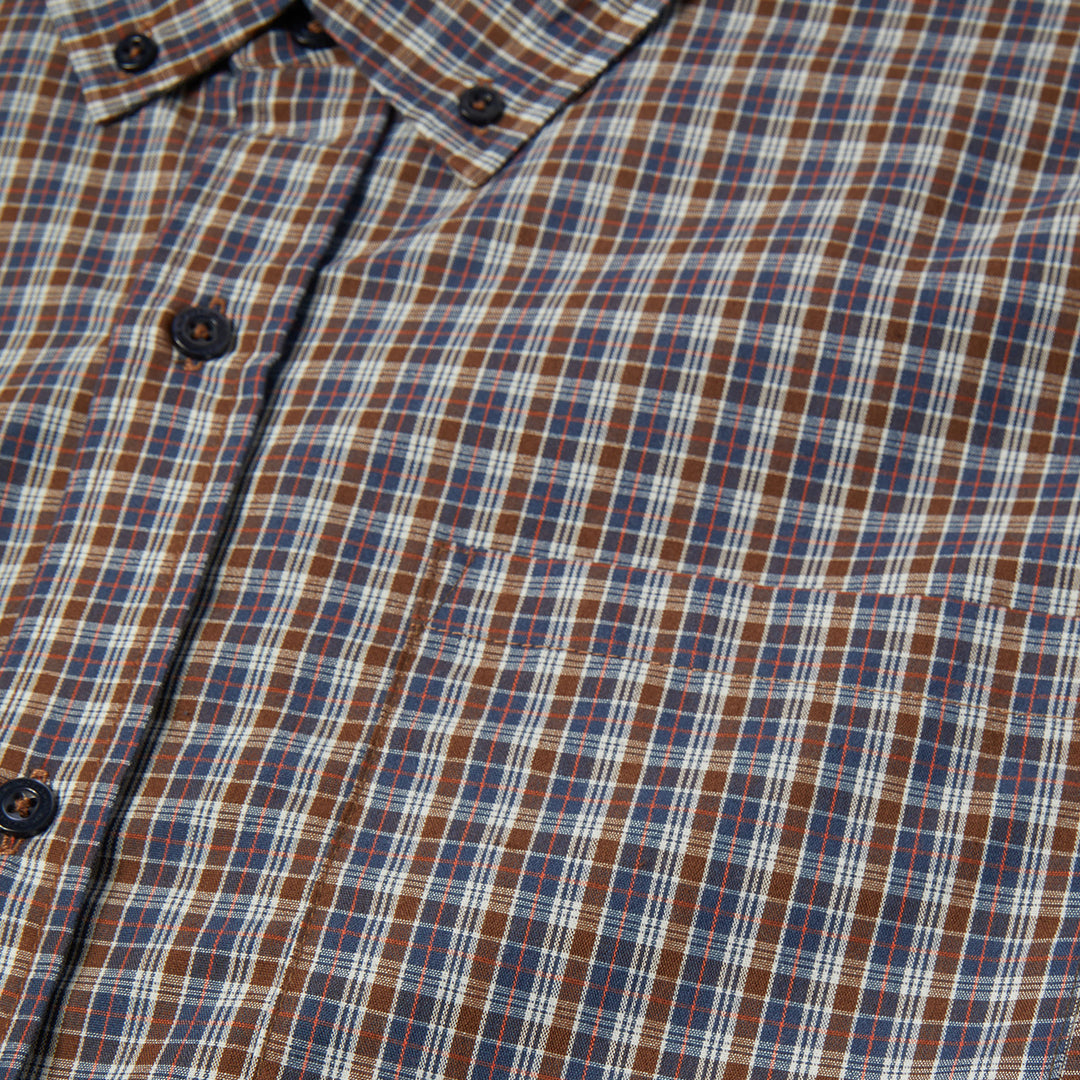 Galaxy Plaid Woven Top Brown
