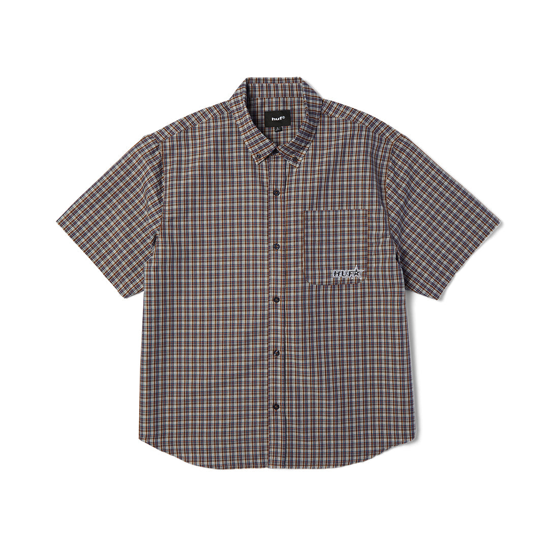 Galaxy Plaid Woven Top Brown