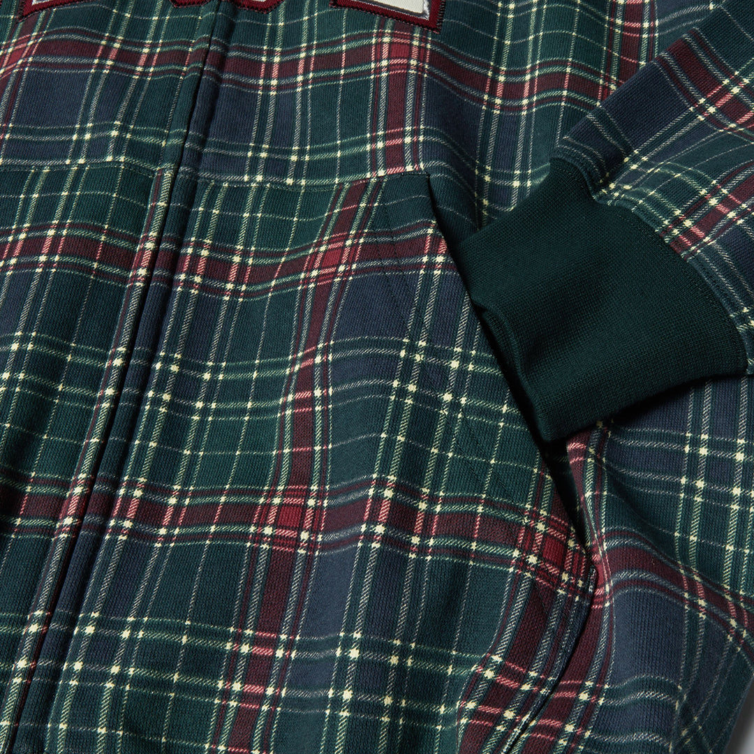 Arch Plaid Heavyweight Zip Hoodie Green