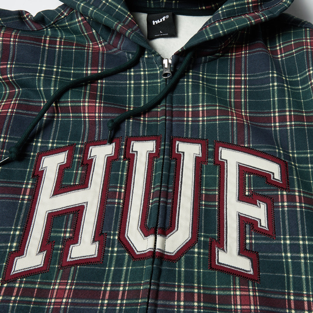 Arch Plaid Heavyweight Zip Hoodie Green
