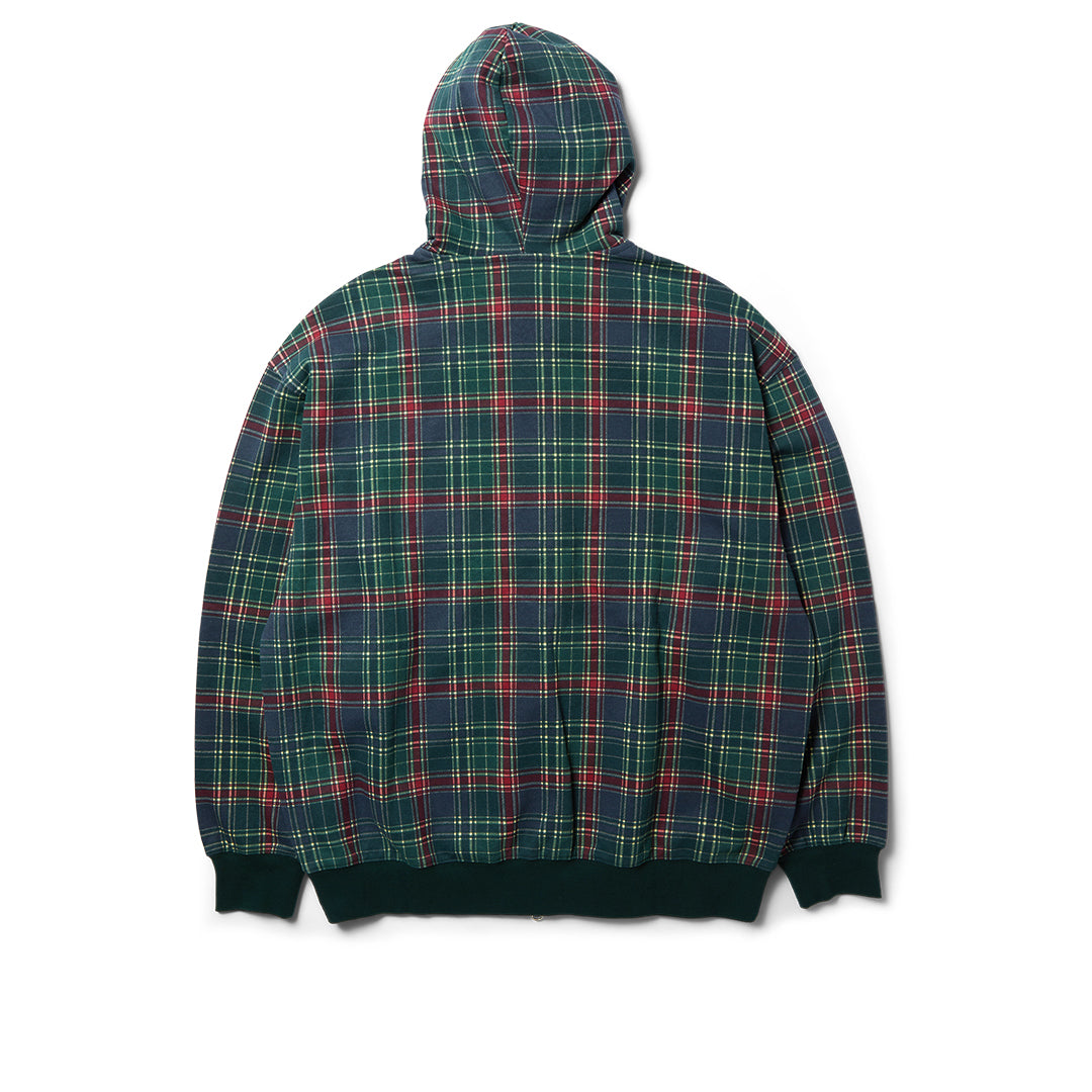 Arch Plaid Heavyweight Zip Hoodie Green