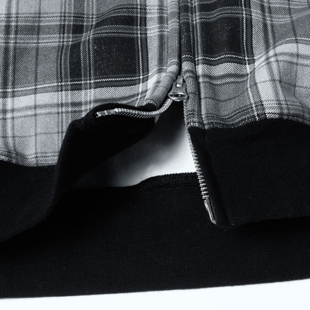 Arch Plaid Heavyweight Zip Hoodie Black