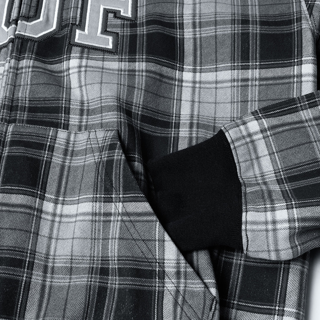 Arch Plaid Heavyweight Zip Hoodie Black