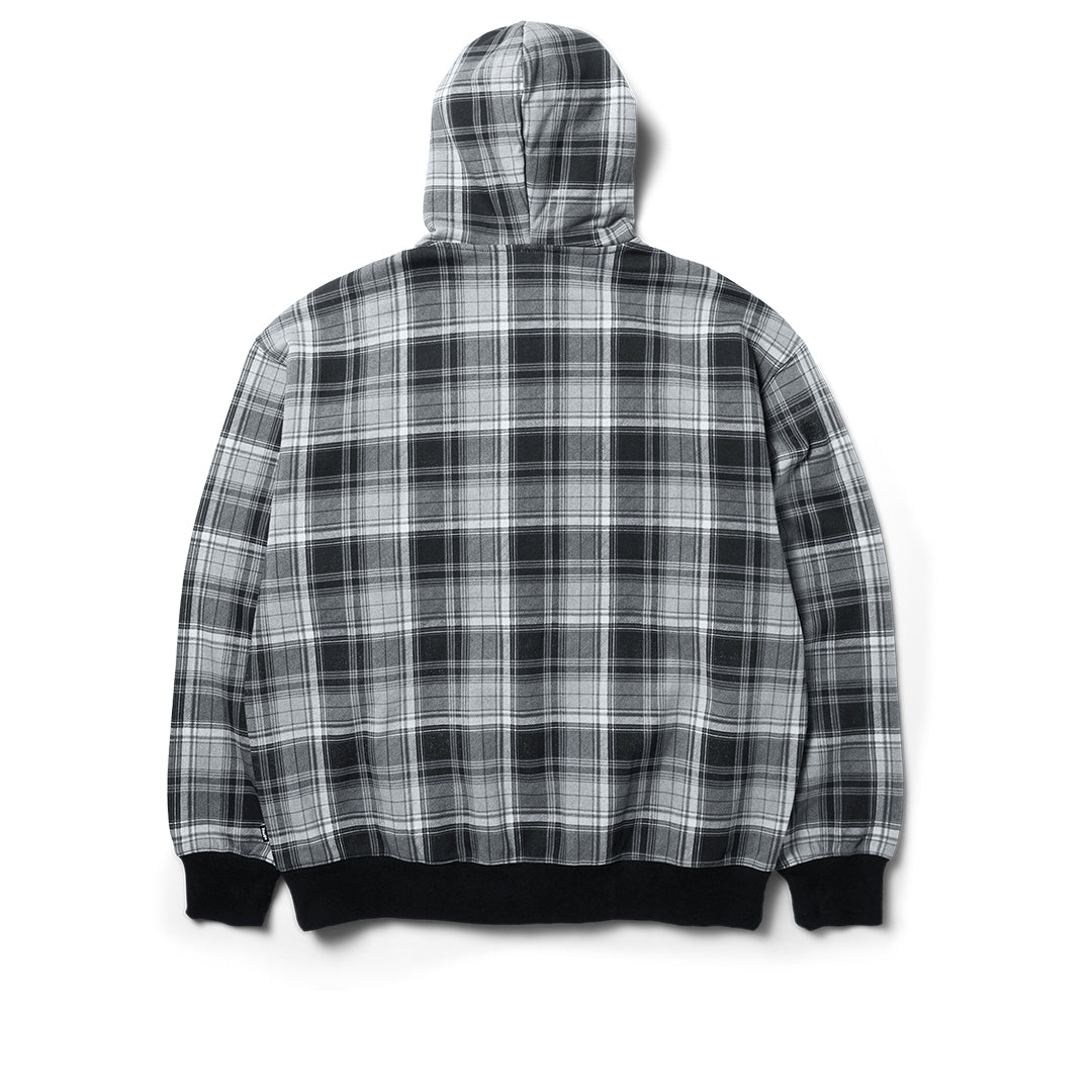 Arch Plaid Heavyweight Zip Hoodie Black