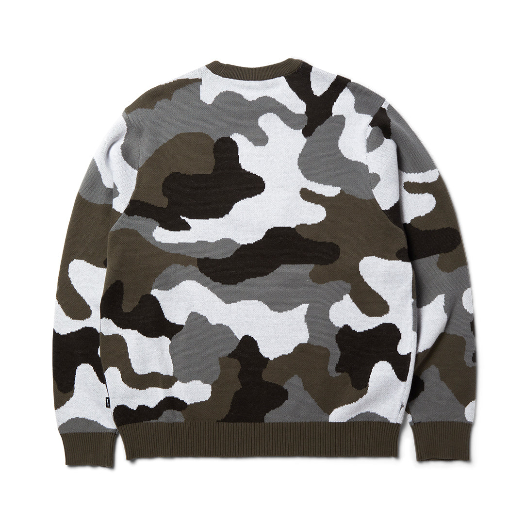 Arch Jacquard Camo Crewneck Green Camo