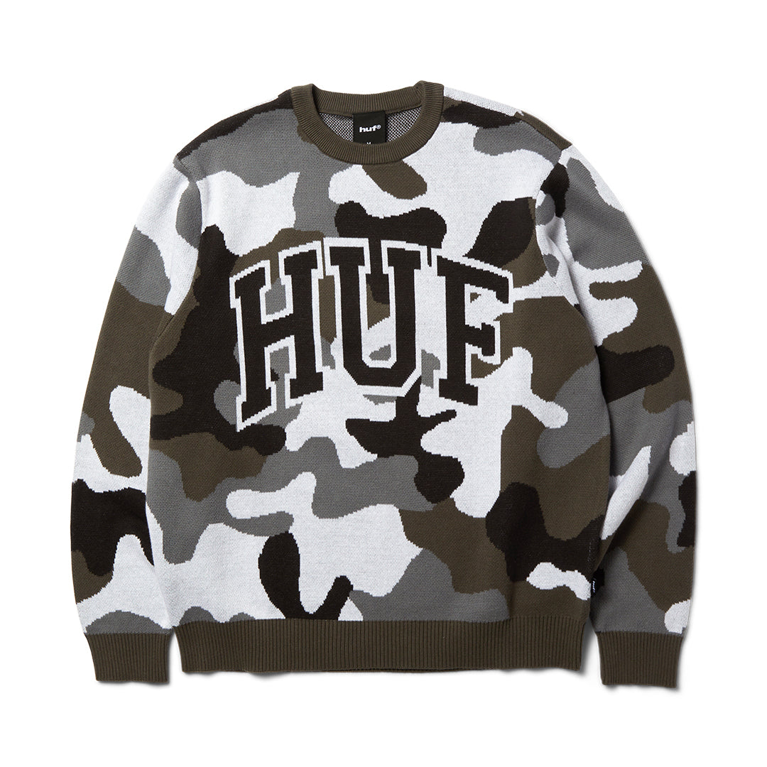 Arch Jacquard Camo Crewneck Green Camo