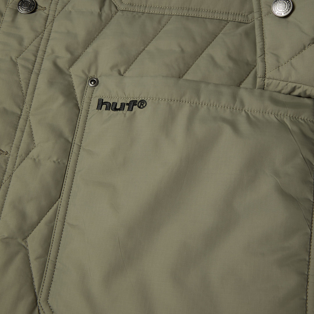 Zig Zag Quilt Chore Jacket Green