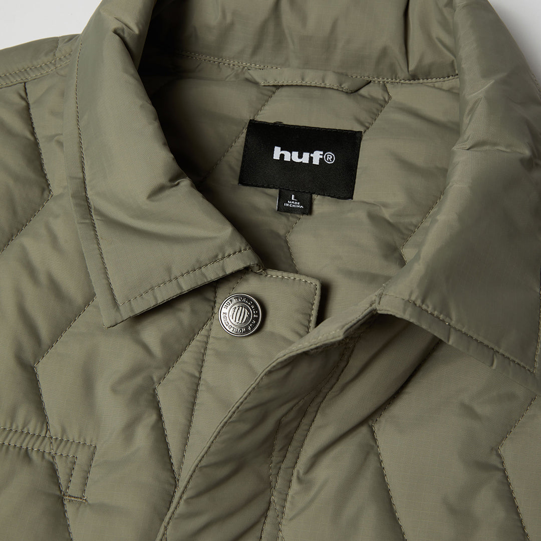 Zig Zag Quilt Chore Jacket Green