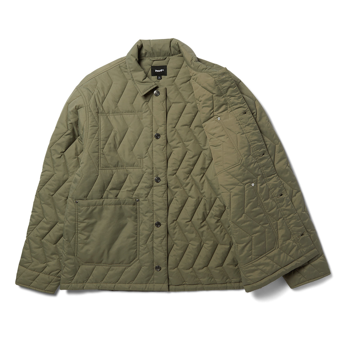 Zig Zag Quilt Chore Jacket Green