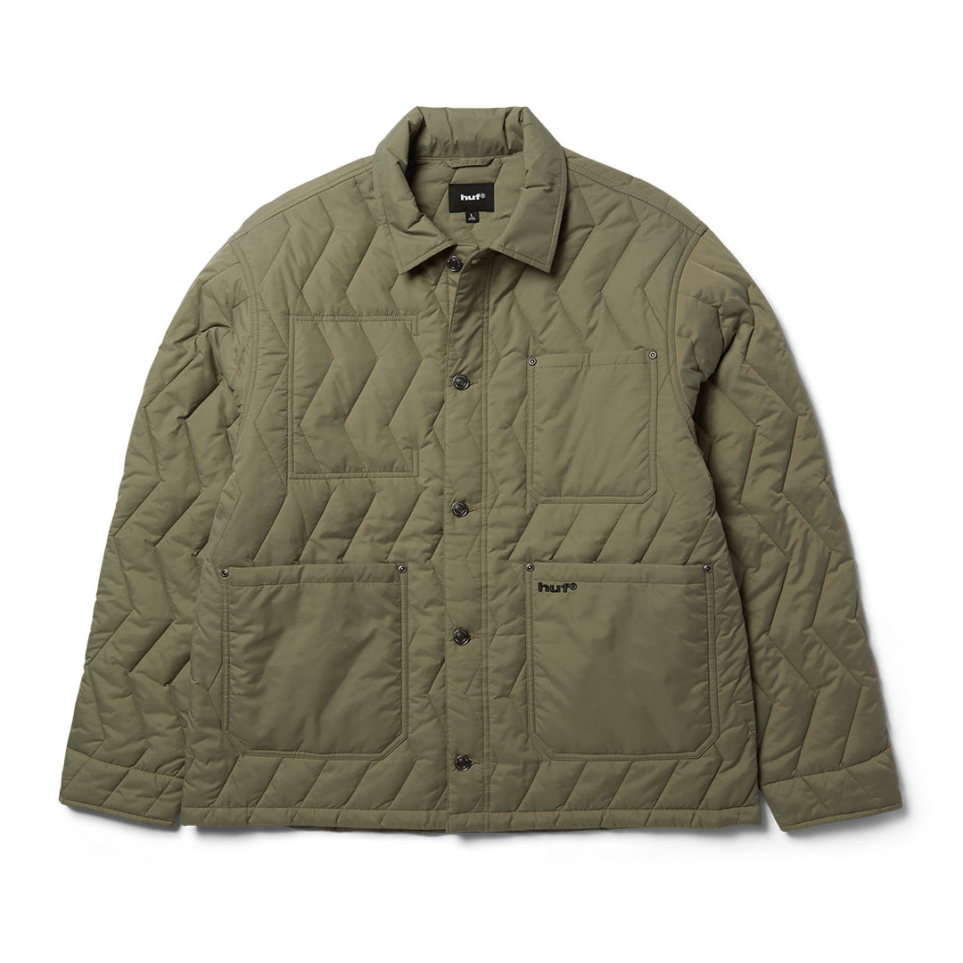 Zig Zag Quilt Chore Jacket Green
