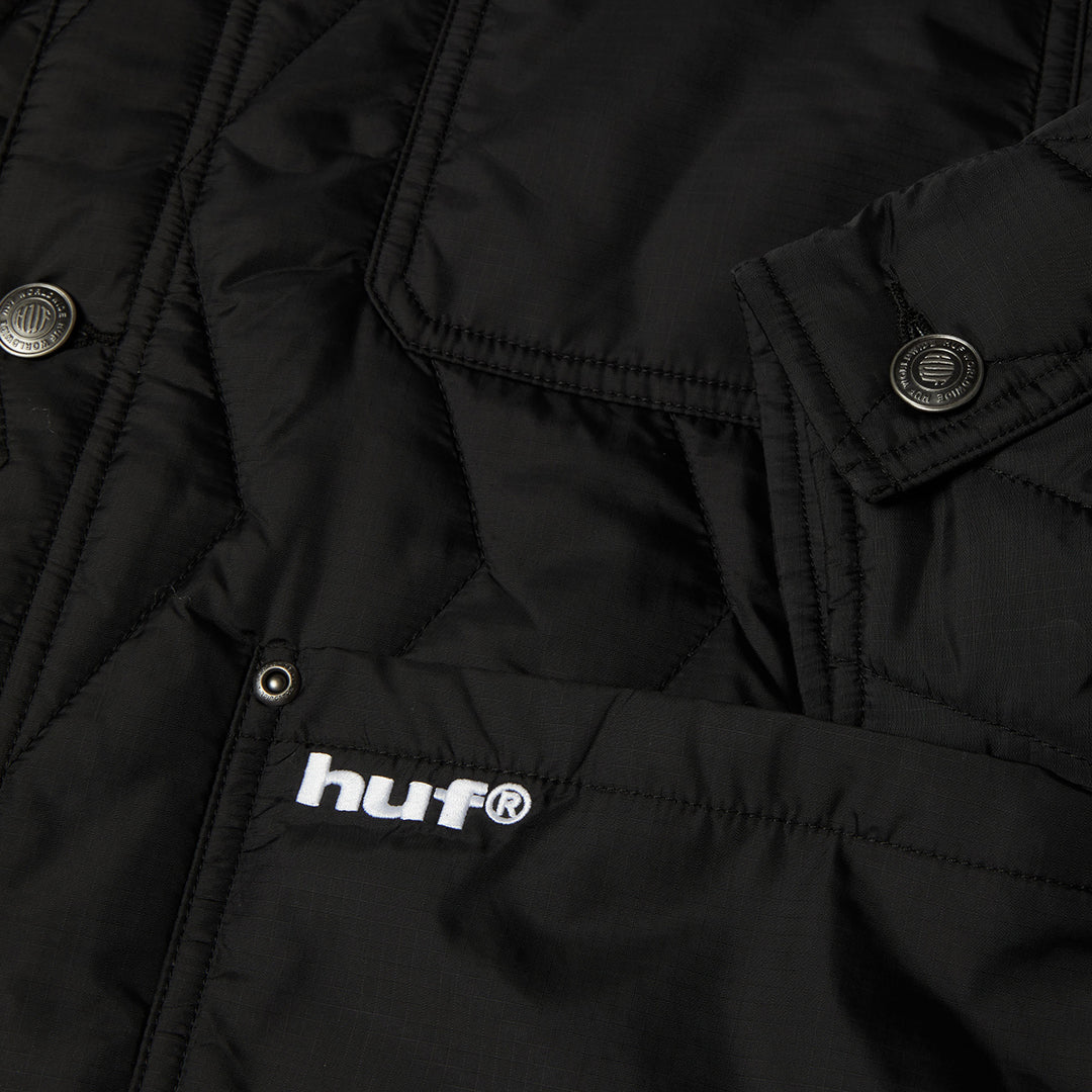 Zig Zag Quilt Chore Jacket Black