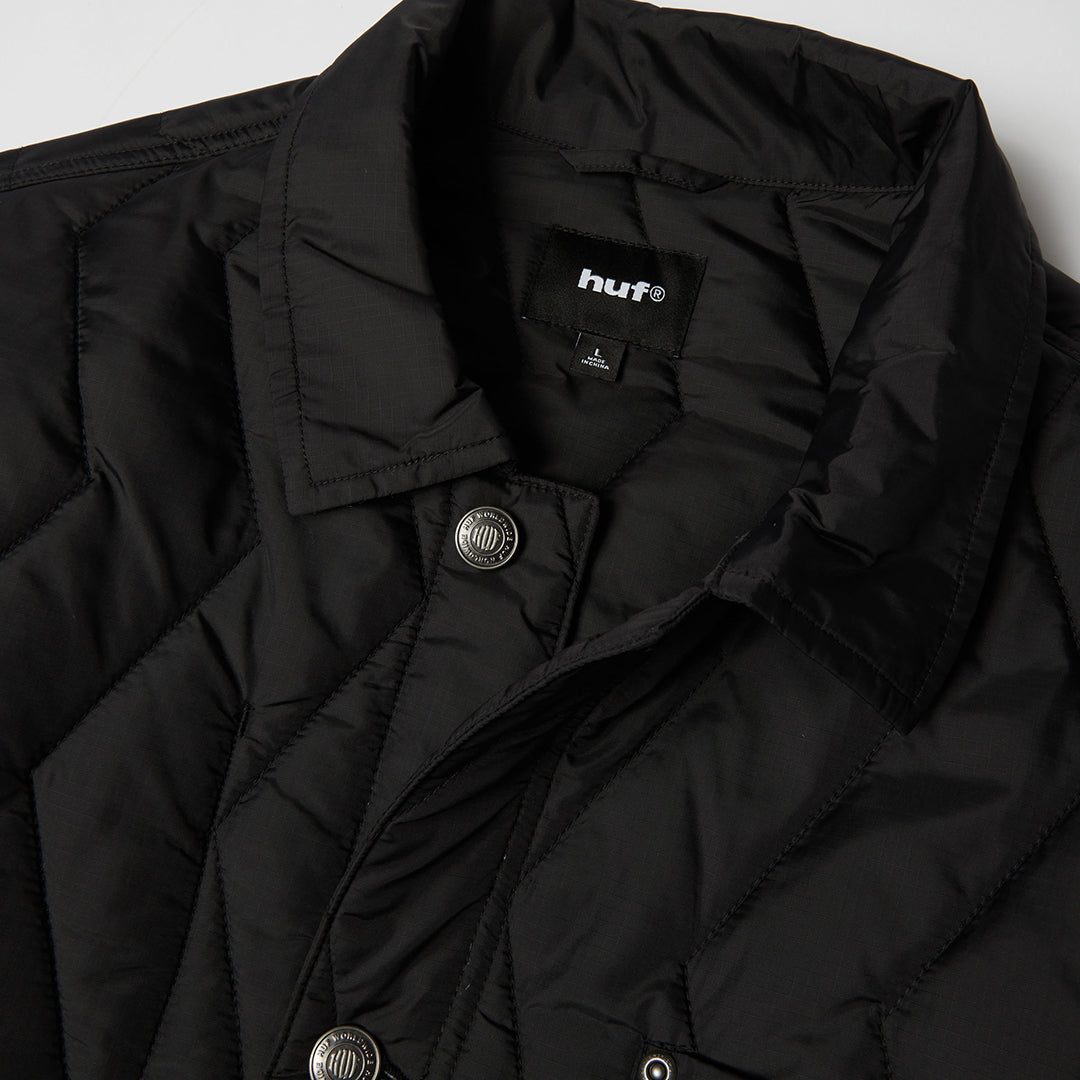 Zig Zag Quilt Chore Jacket Black