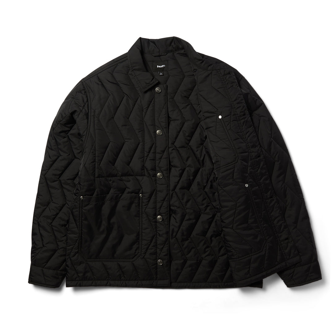Zig Zag Quilt Chore Jacket Black