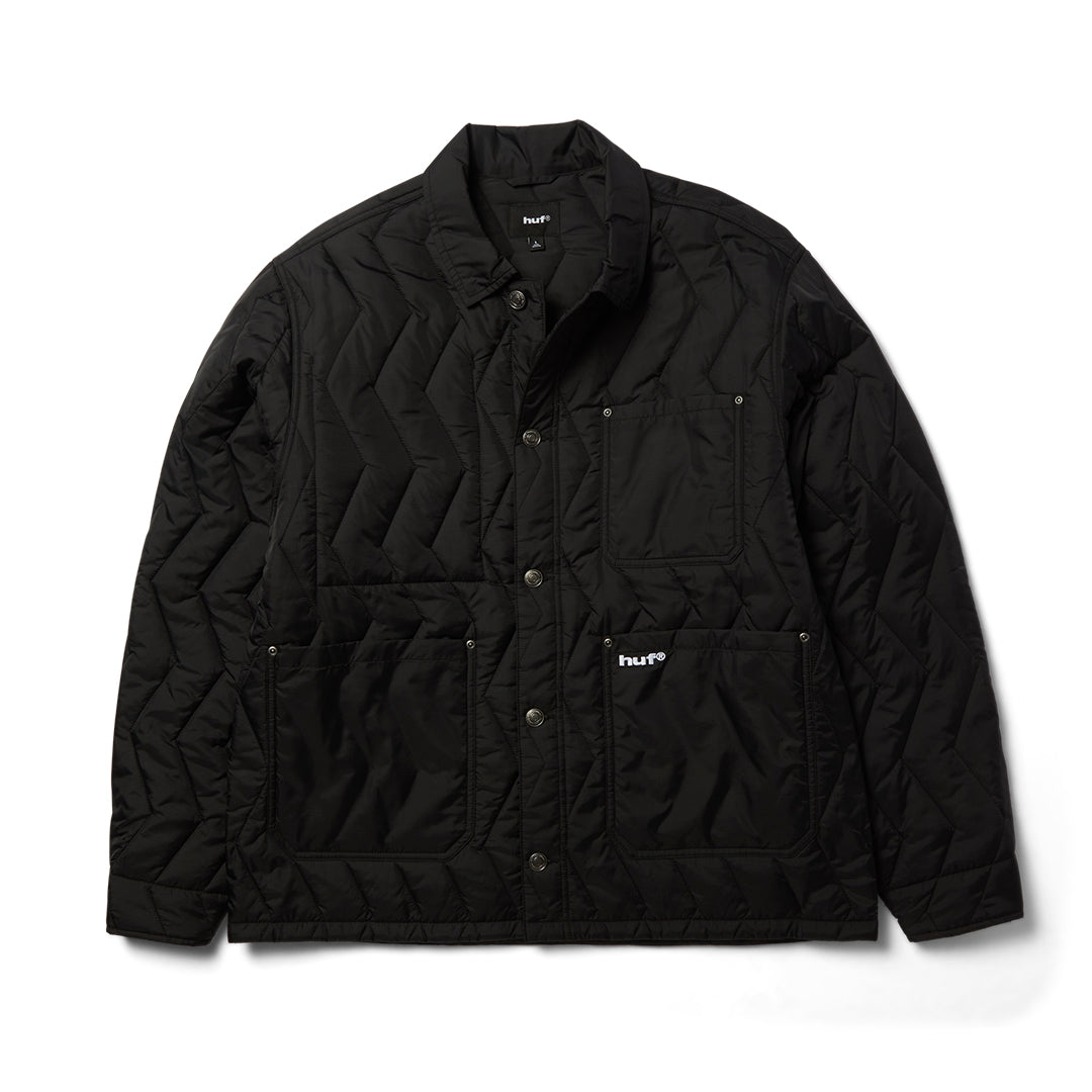 Zig Zag Quilt Chore Jacket Black