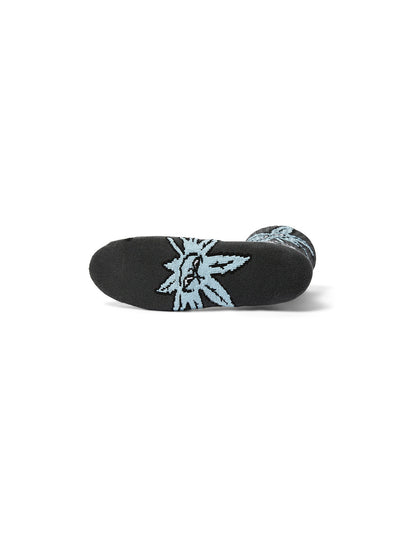 Green Buddy Snowflakes Sock Black